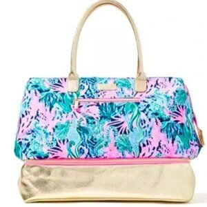 Lilly Pulitzer X-LARGE Weekender Bag in Bringing Mermaid Back NWT in package